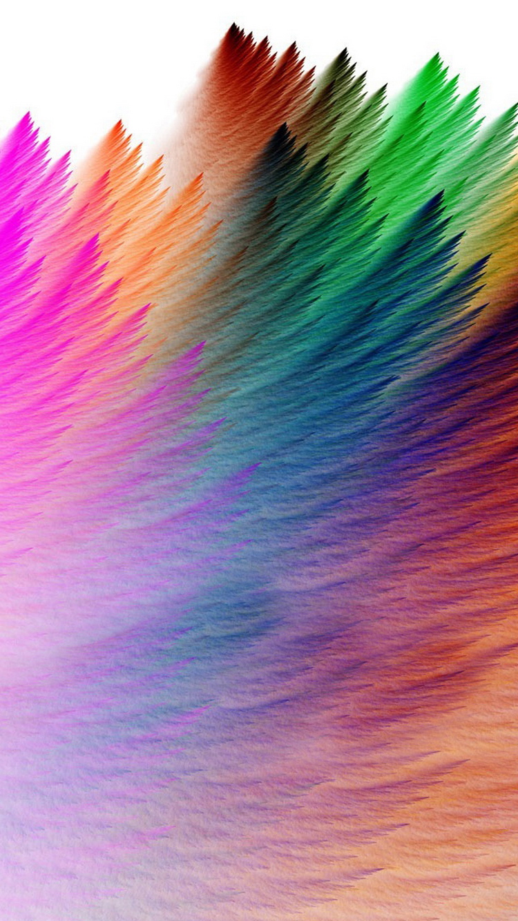 Rainbow Feathers iPhone Wallpaper HD