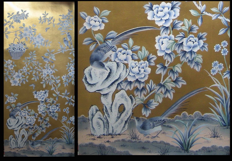 Chinese Wallpaper Chinoiserie Silk Hand