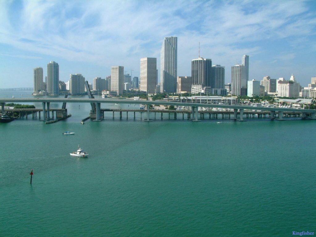 Miami Bridge Cityscapes Buildings And Landmarks Wallpaper Image