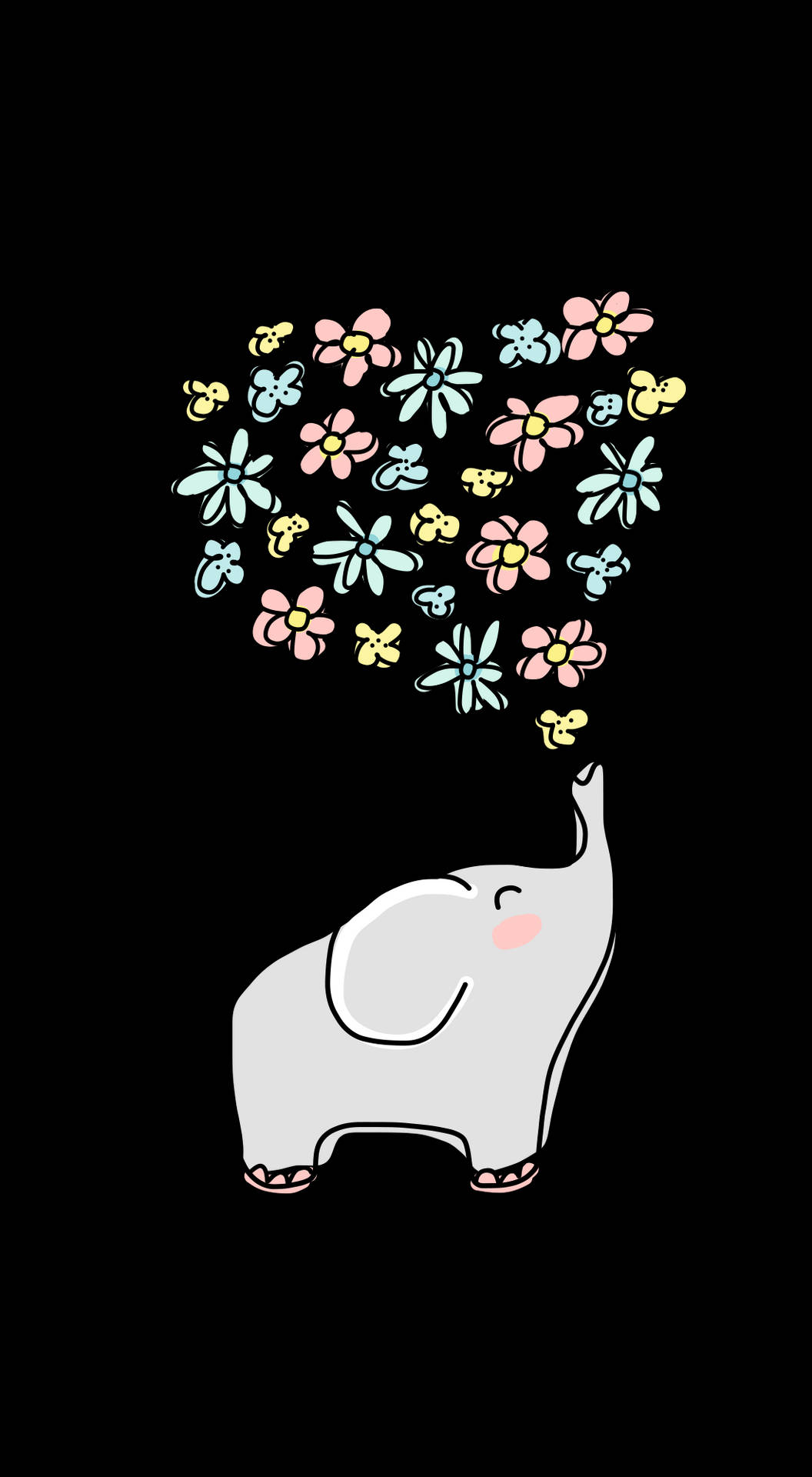 Elephant Art iPhone Wallpaper