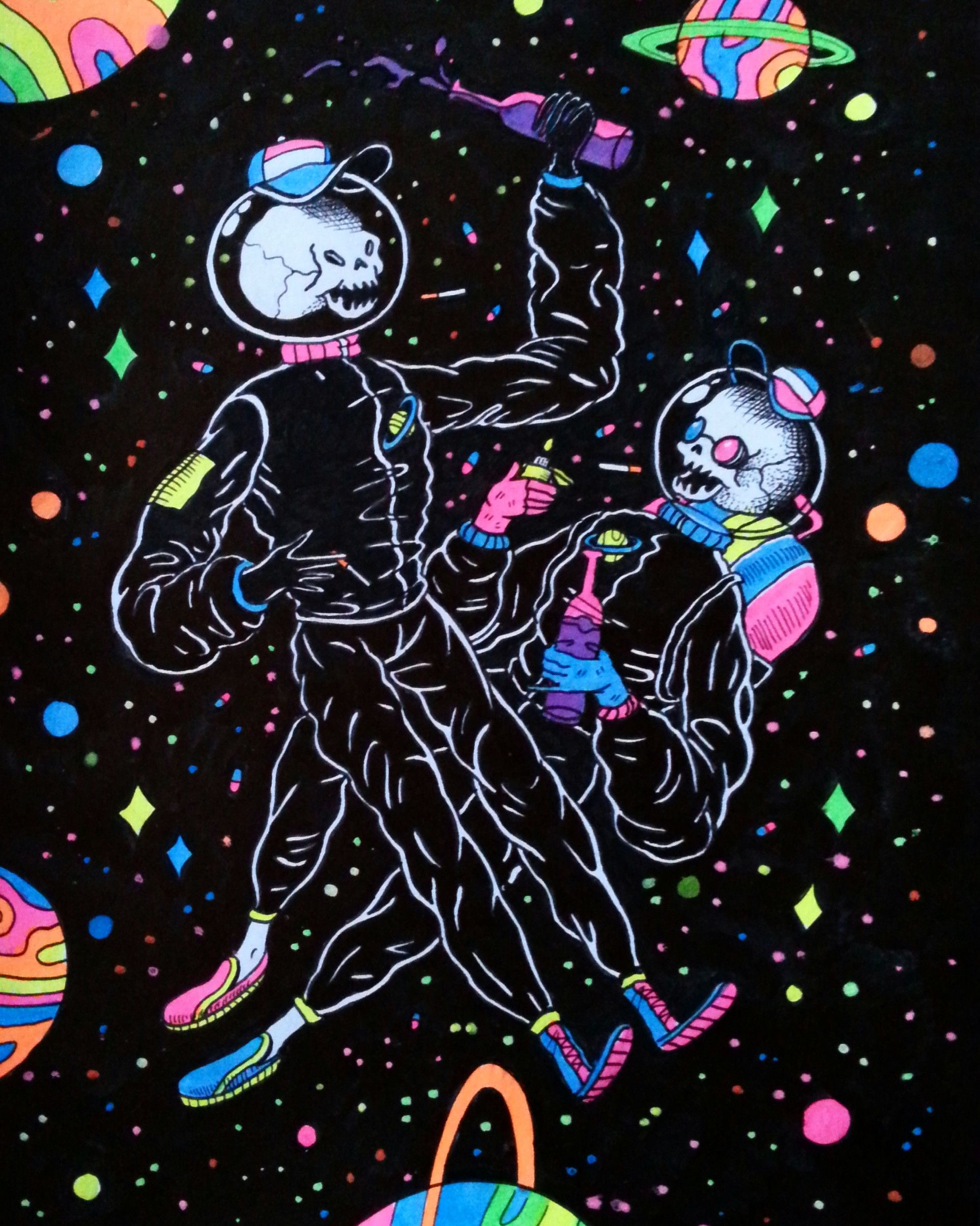 Space Bros Markers And Fineliner On Paper A5 Wallpaper In