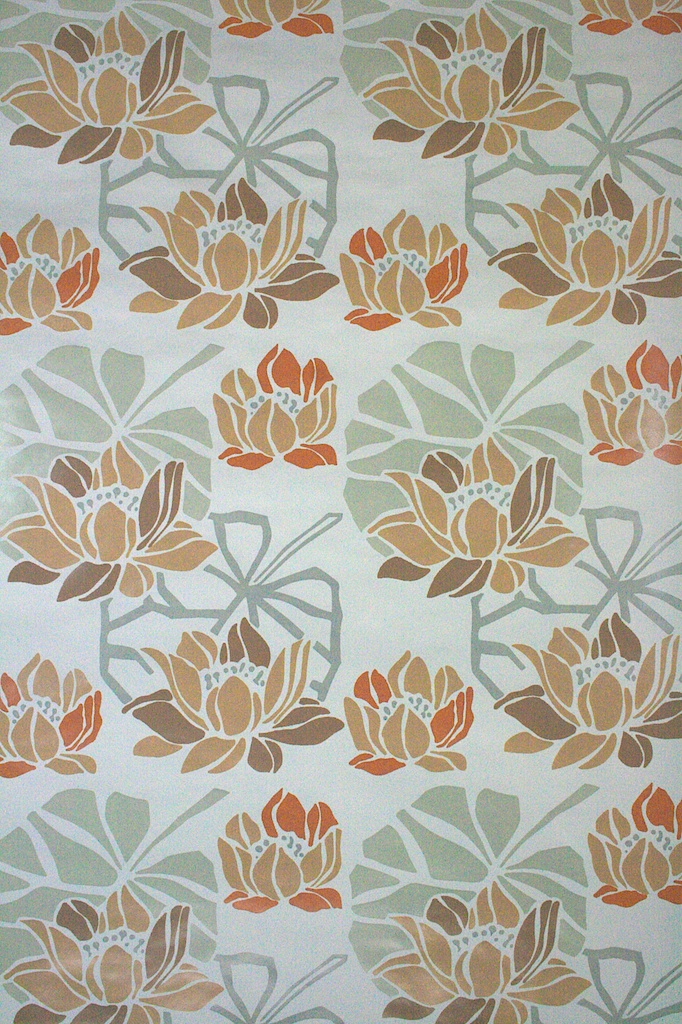 Wallpaper With Floral Print Design Retro