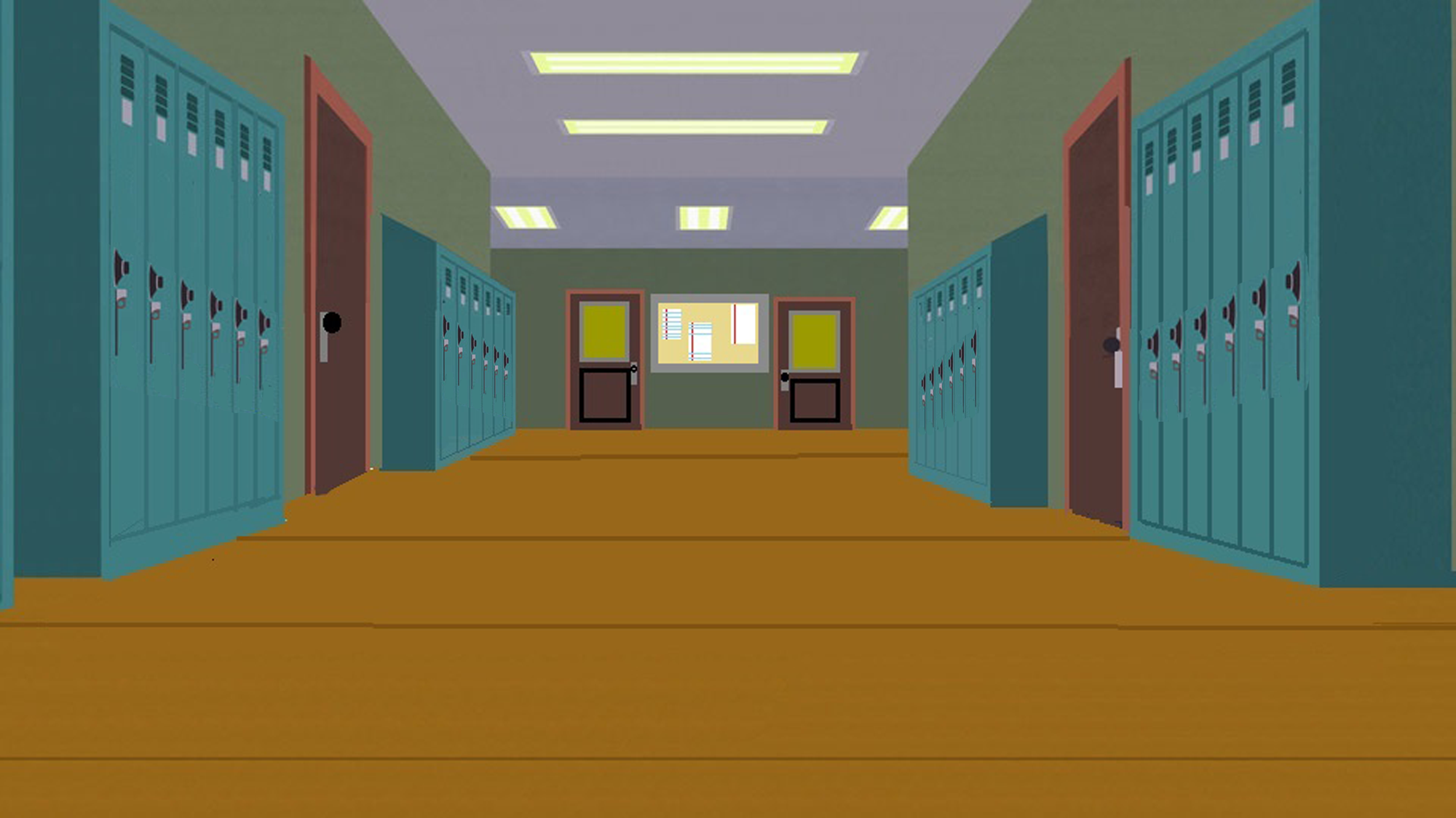 South Park Elementary School Hallway By Spongekid1999