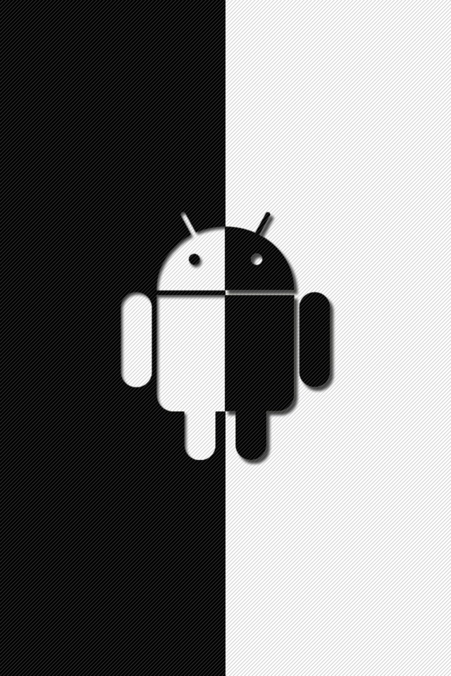 Black And White Android Robot Wallpaper iPhone