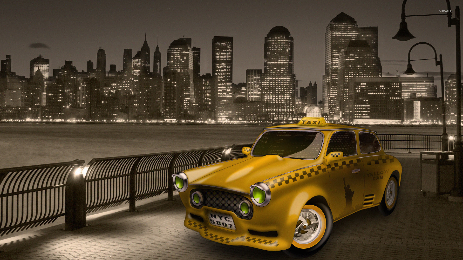 New York City Cab Wallpaper Digital Art