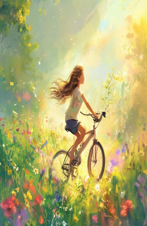 Girl And Bike Wallpaper