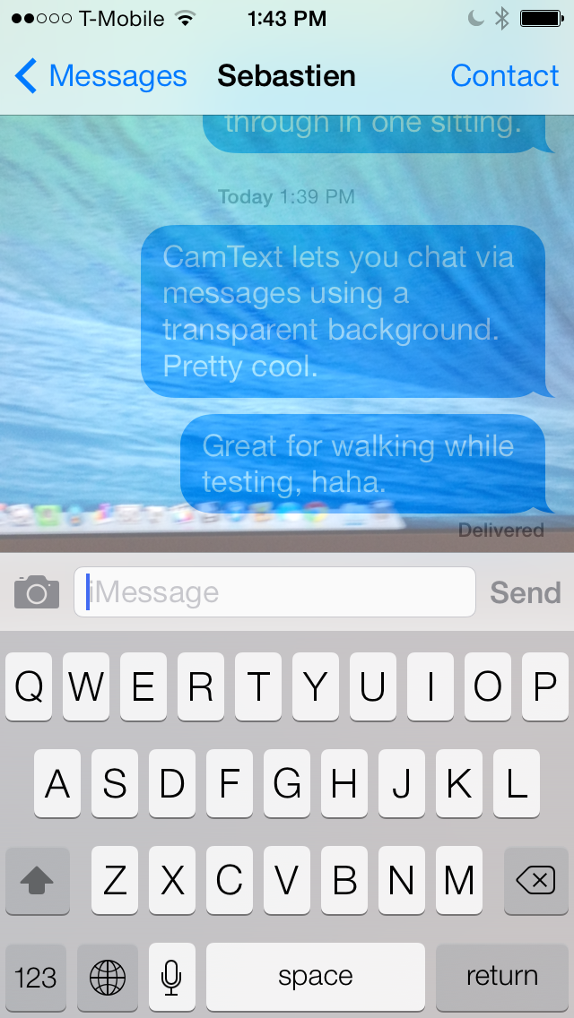 Camtext Add A Live Camera To The Messages App Background