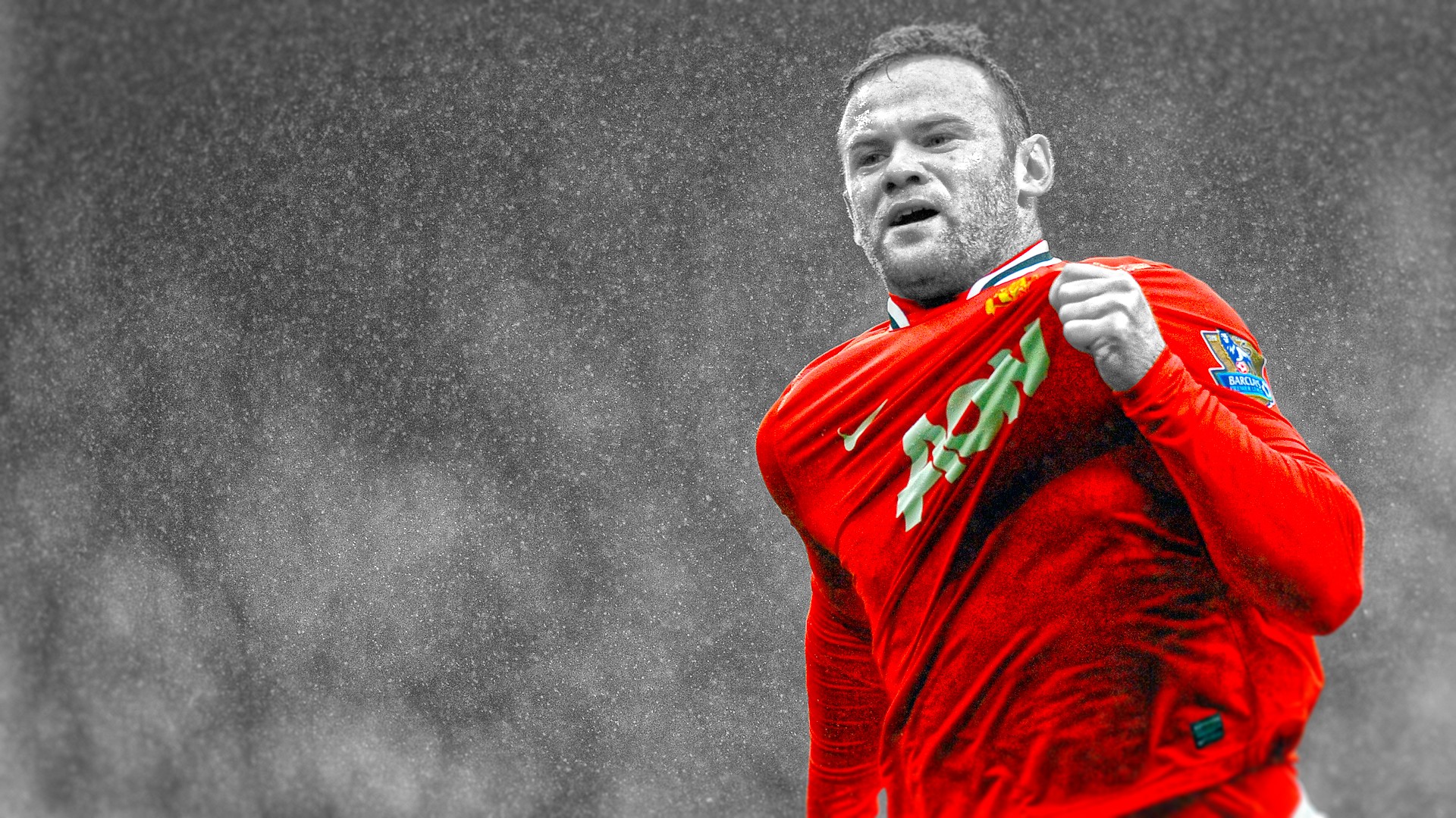 Wayne Rooney HD Picture Snowy Background