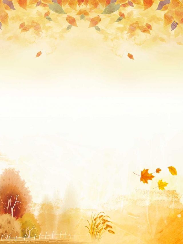 Simple Vertical Autumn Golden Background Illustration Fall