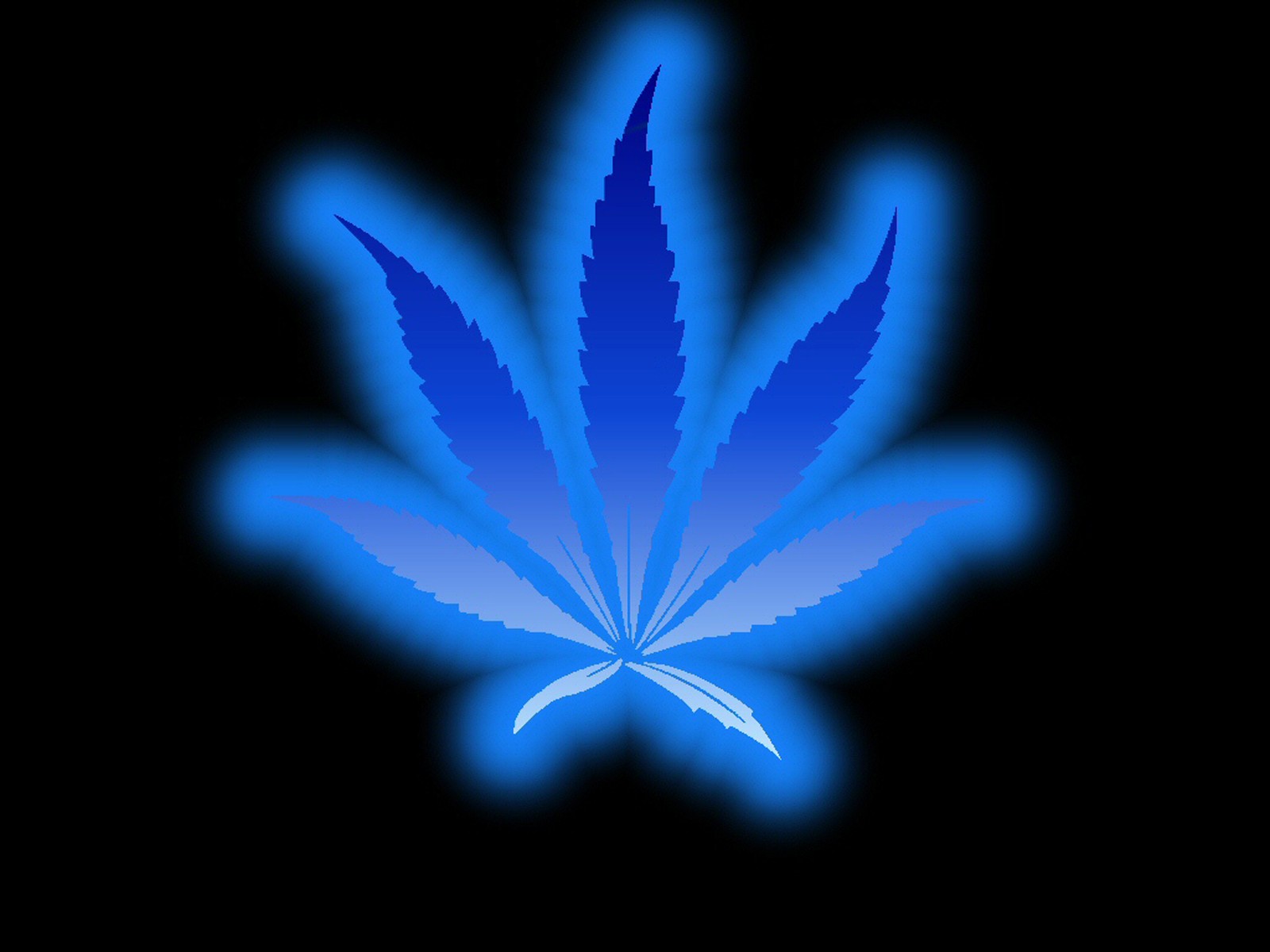 Blue Marijuana Wallpaper Glowing Artwork