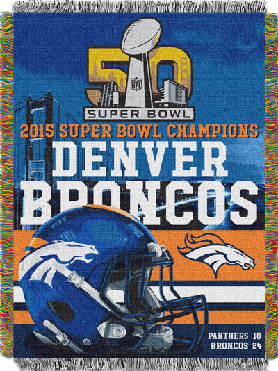  Super Bowl 50 Champions Denver Broncos NFL Commemorative BlanketThrow 400x534