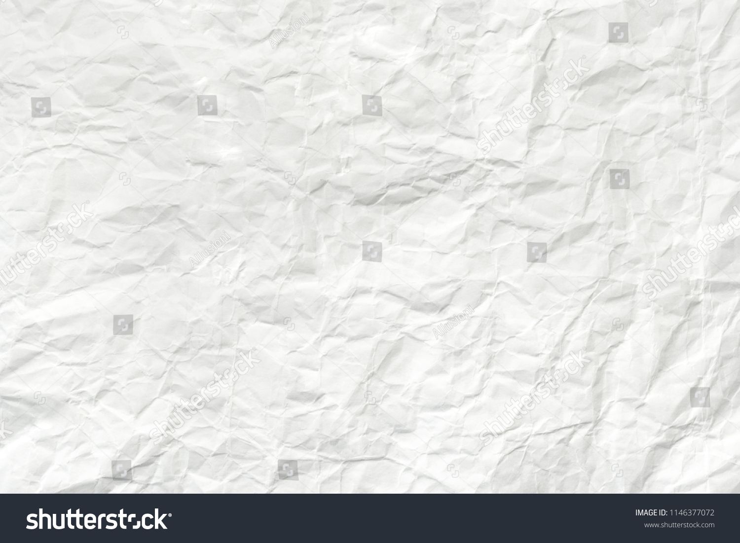 Crumpled White Paper Sheet Texture Wrinkled Background