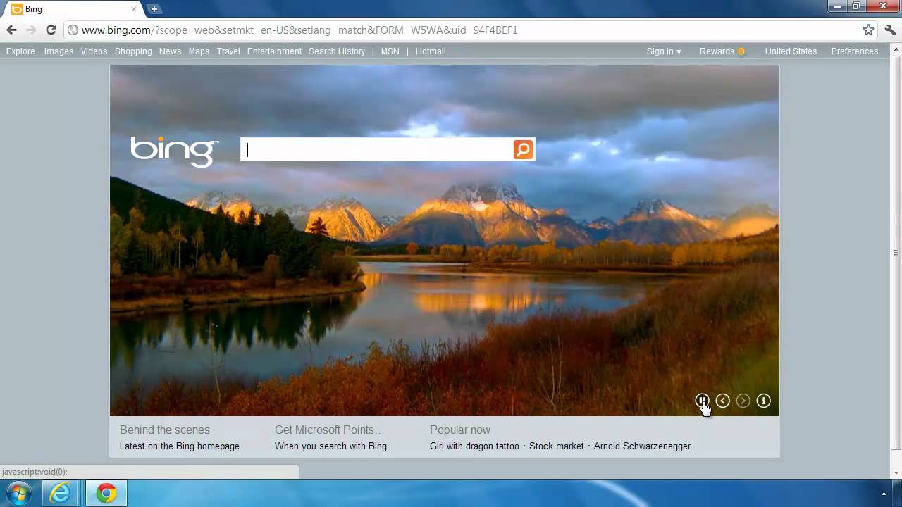 Bing Home With Video Wallpaper