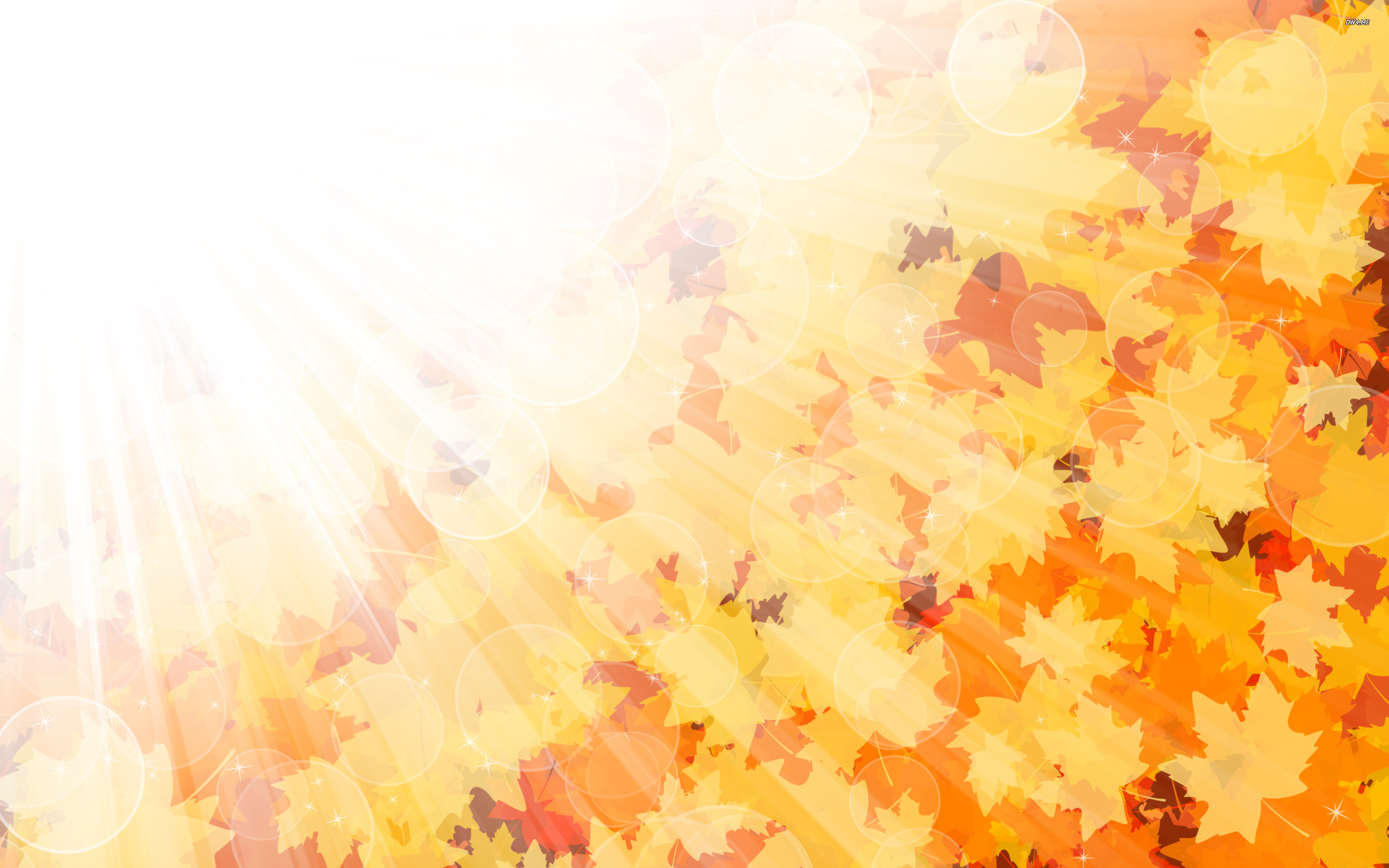 Autumn Leaves In The Sunshine Wallpaper Digital Art