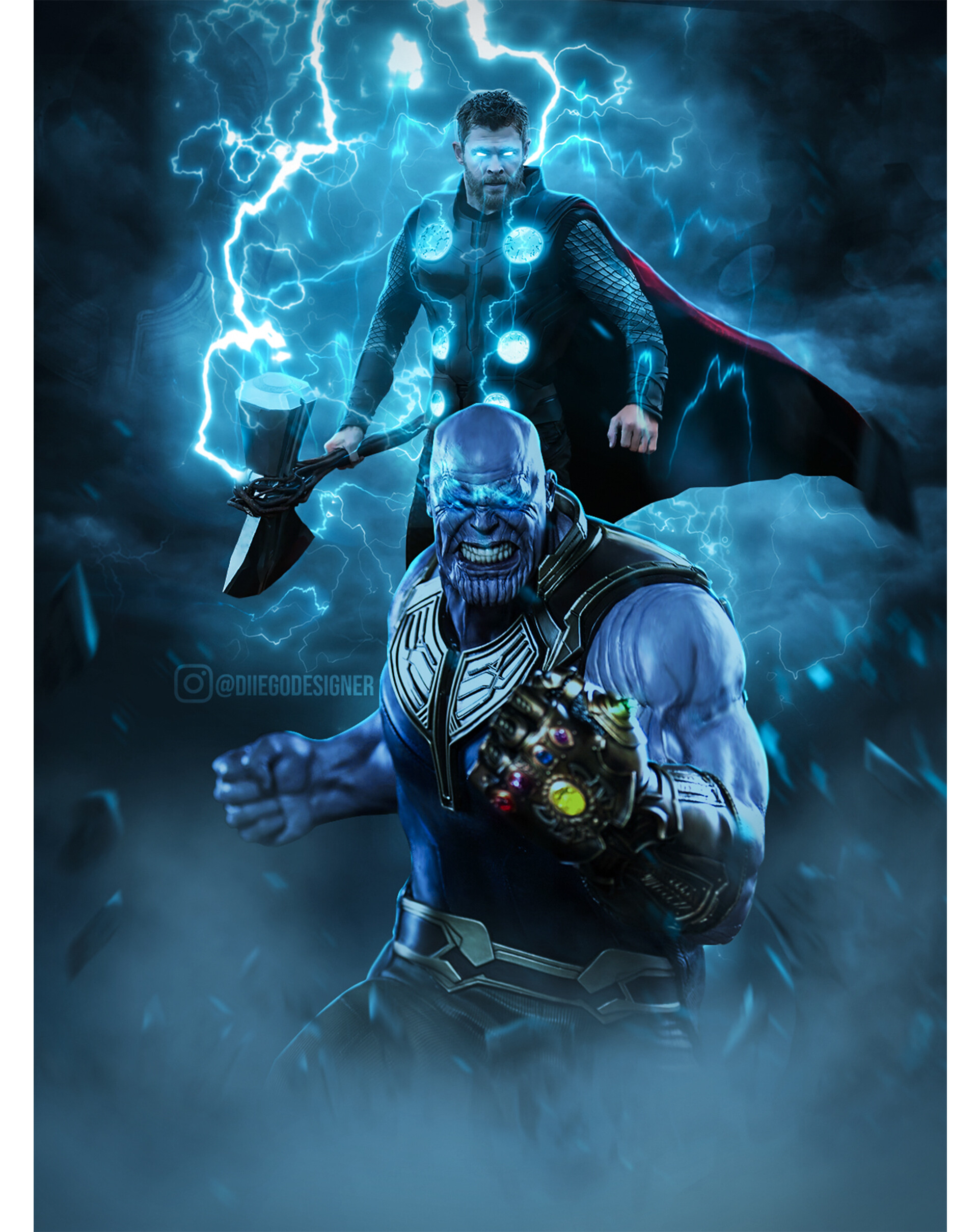 Thor And Thanos Avengers Endgame Artwok By Diiego Designer
