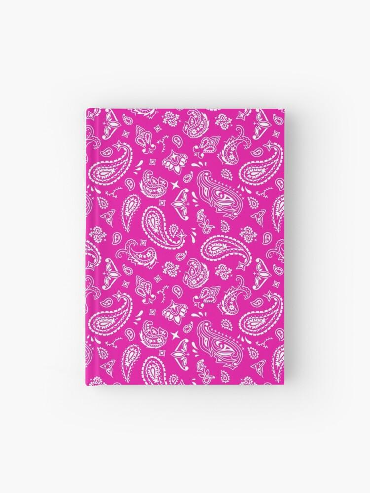 Classic Pretty Pink Paisley Bandana Pattern Hardcover Journal For