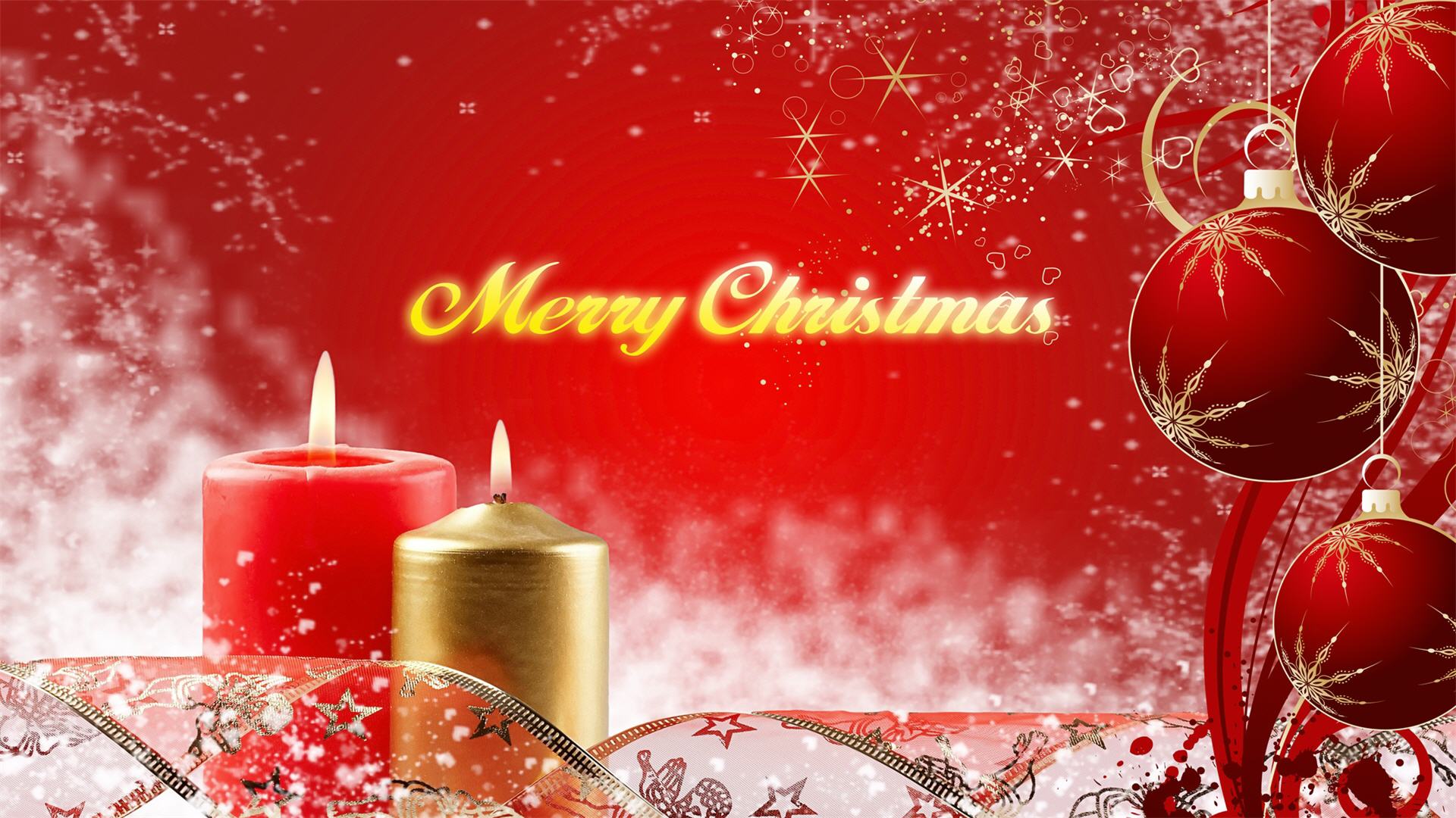 Merry Christmas Candle Beautiful Desktop Background