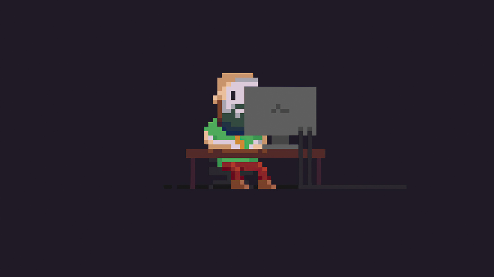 Linux Programmer Pixel Art 4k Laptop Full HD 1080p Wallpaper Image