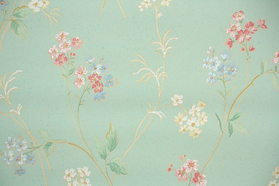 S Vintage Wallpaper Floral With Wispy Pastel Pink And