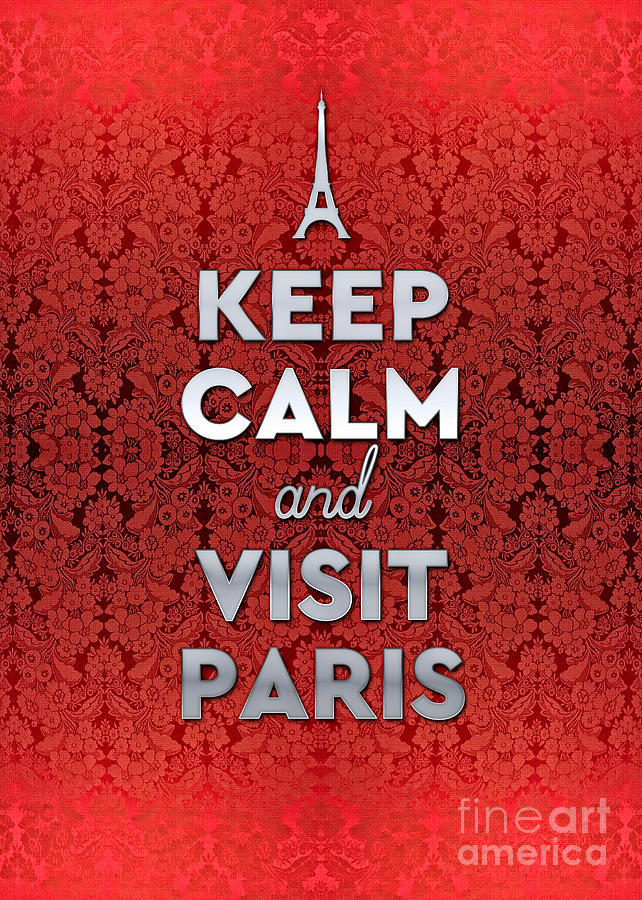 Keep Calm And Visit Paris Opera Garnier Floral Wallpaper