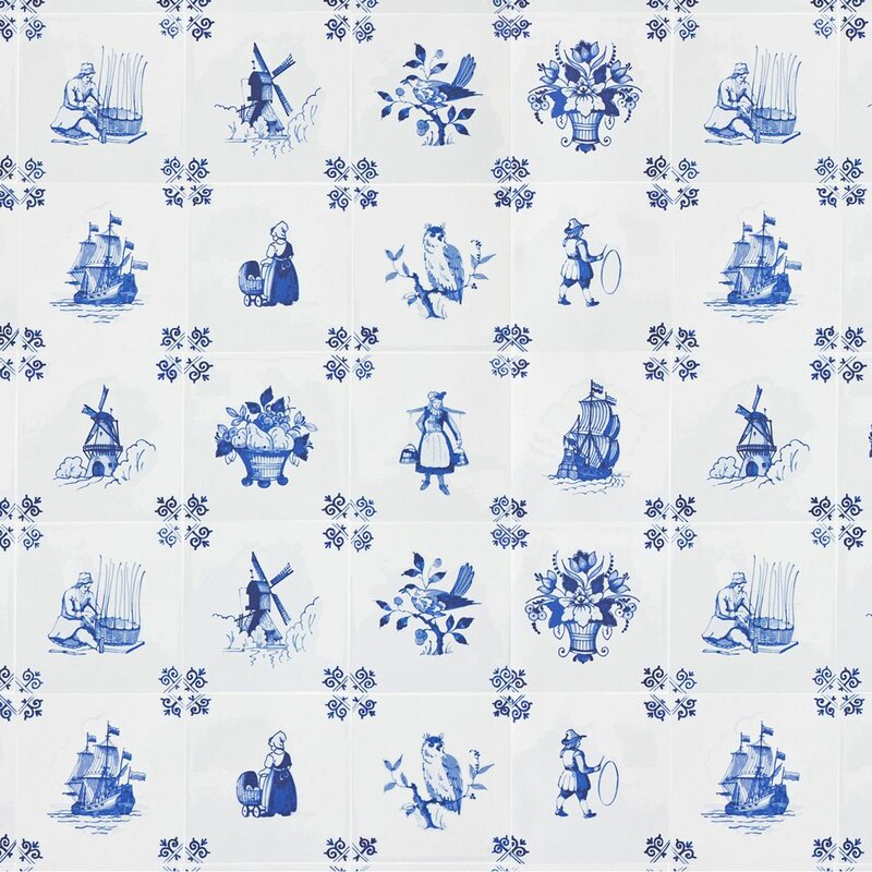 Nicolette Mayer Royal Delft Tile Play L X W Wallpaper Roll