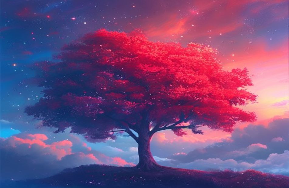 Red Tree Wallpaper