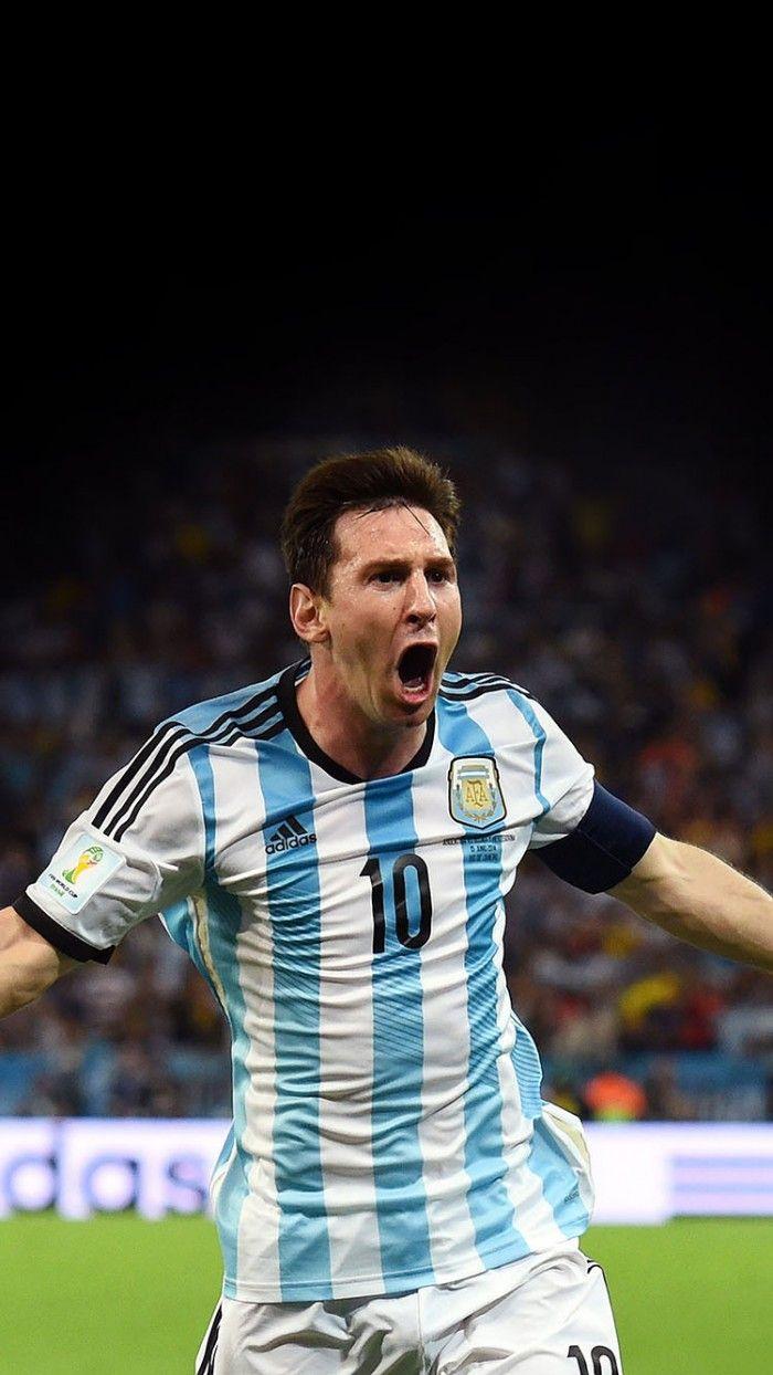 Lionel Messi Brazil World Cup Goal Celebration iPhone Wallpaper