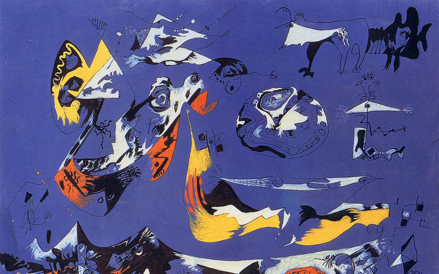 Jackson Pollock Blue Moby Dick Wallpaper