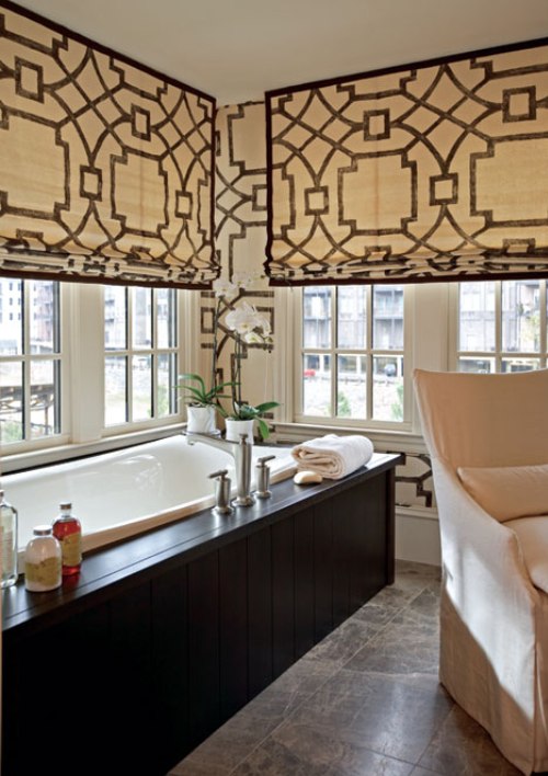 Fretwork Window Treatments Contemporary Bathroom Traditional