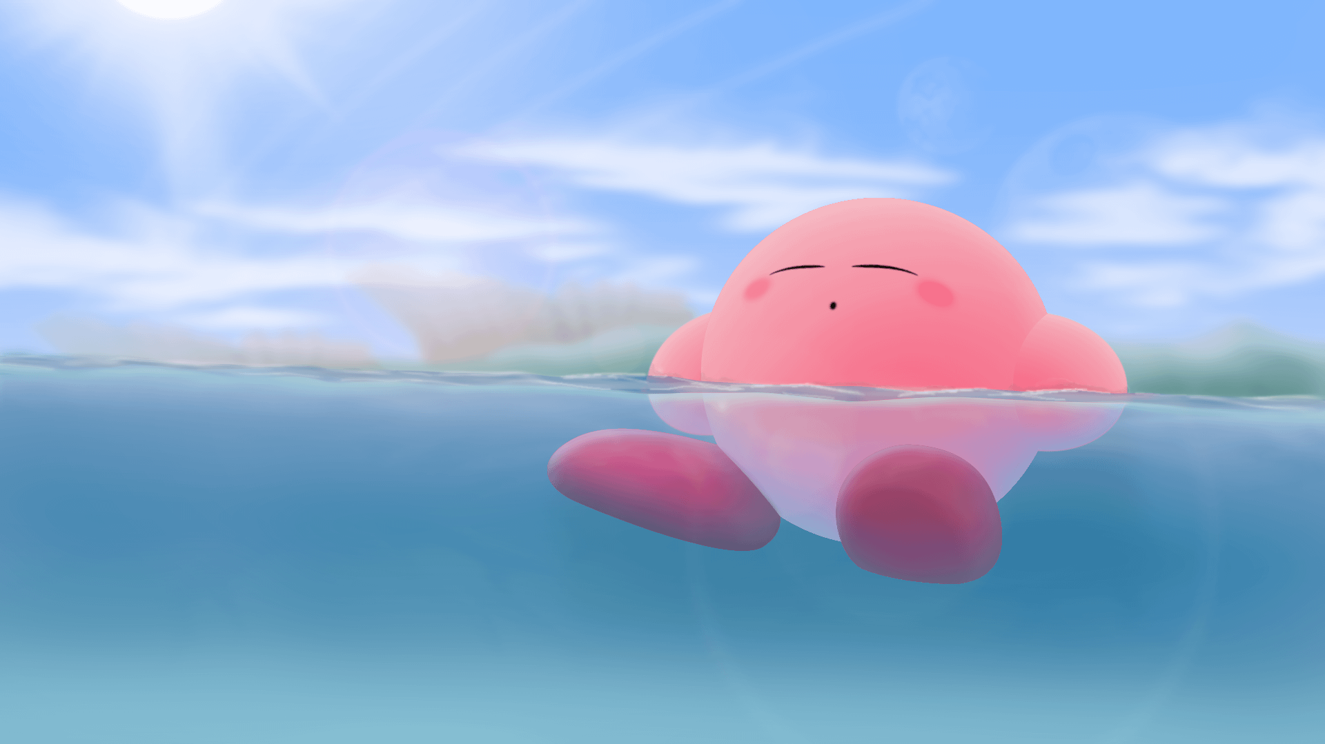 Sleepy Sea A Nappy Kirby Cute As Desktop Background R