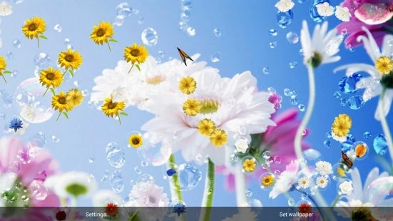 Flowers Live Wallpaper With Bubble For