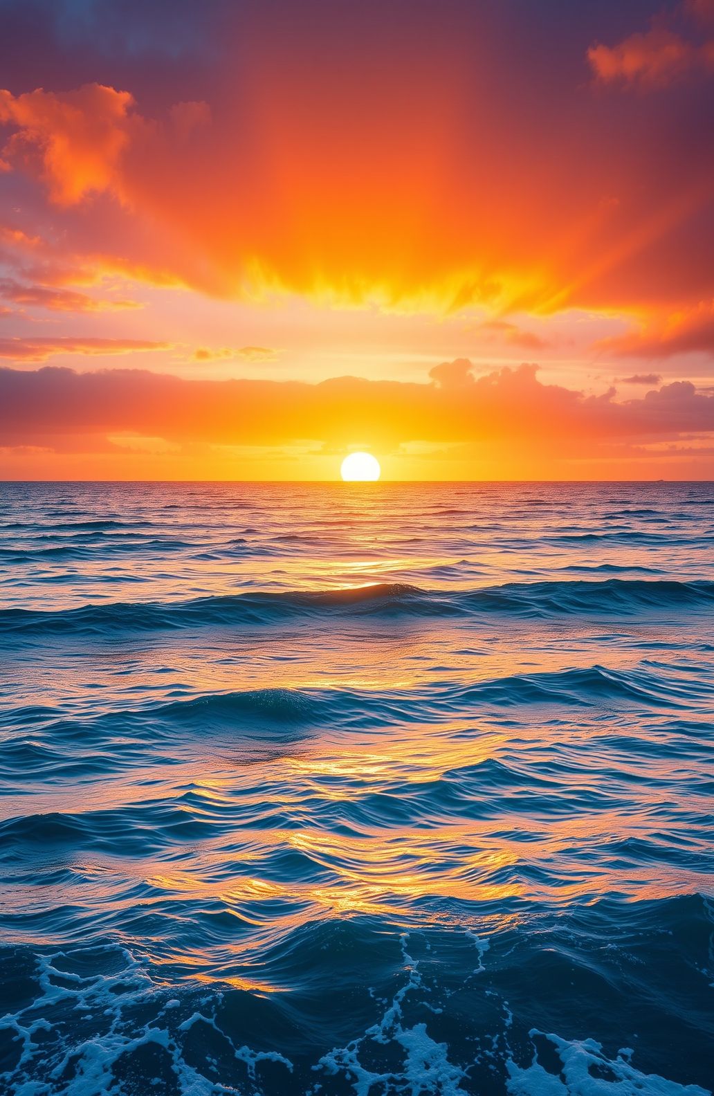 Sunset Ocean Rainbow Wallpaper