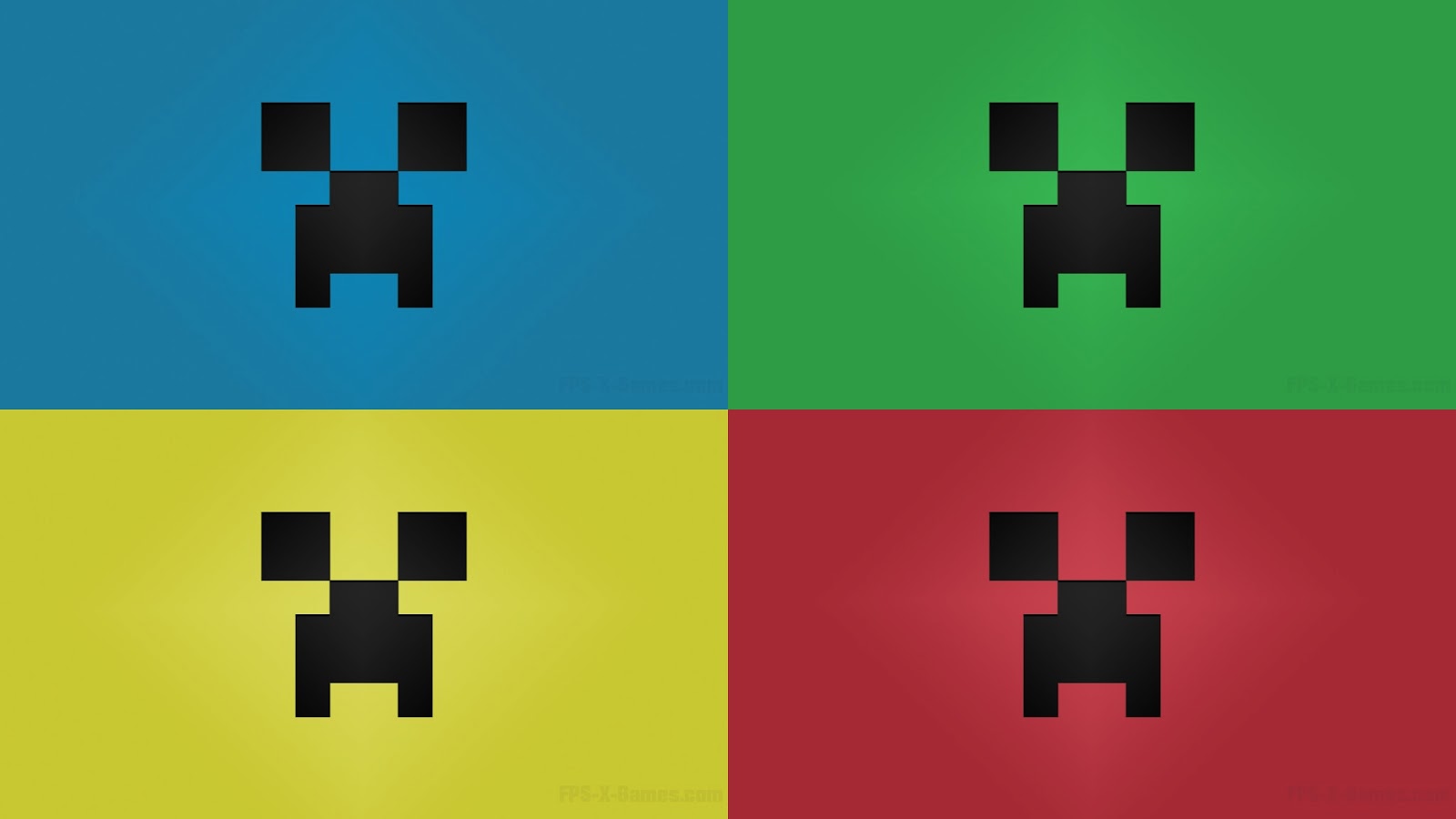 Primary Colors Minecraft Creeper Desktop Wallpaper Large