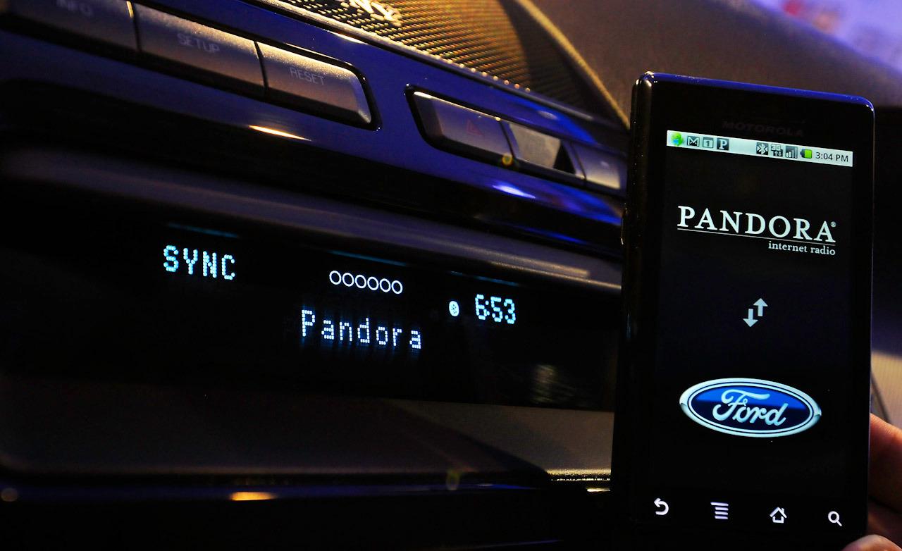 Ford Sync running Pandora application via mobile telephone