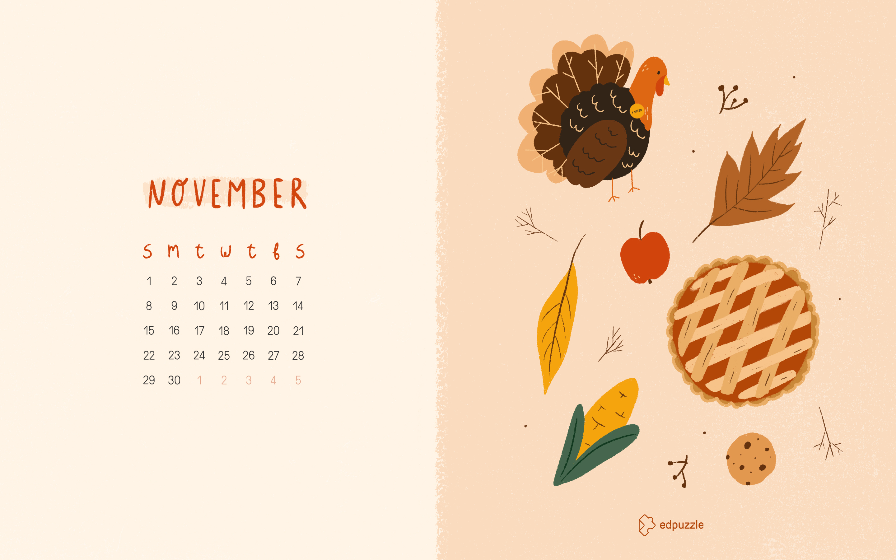 November Calendar Wallpaper