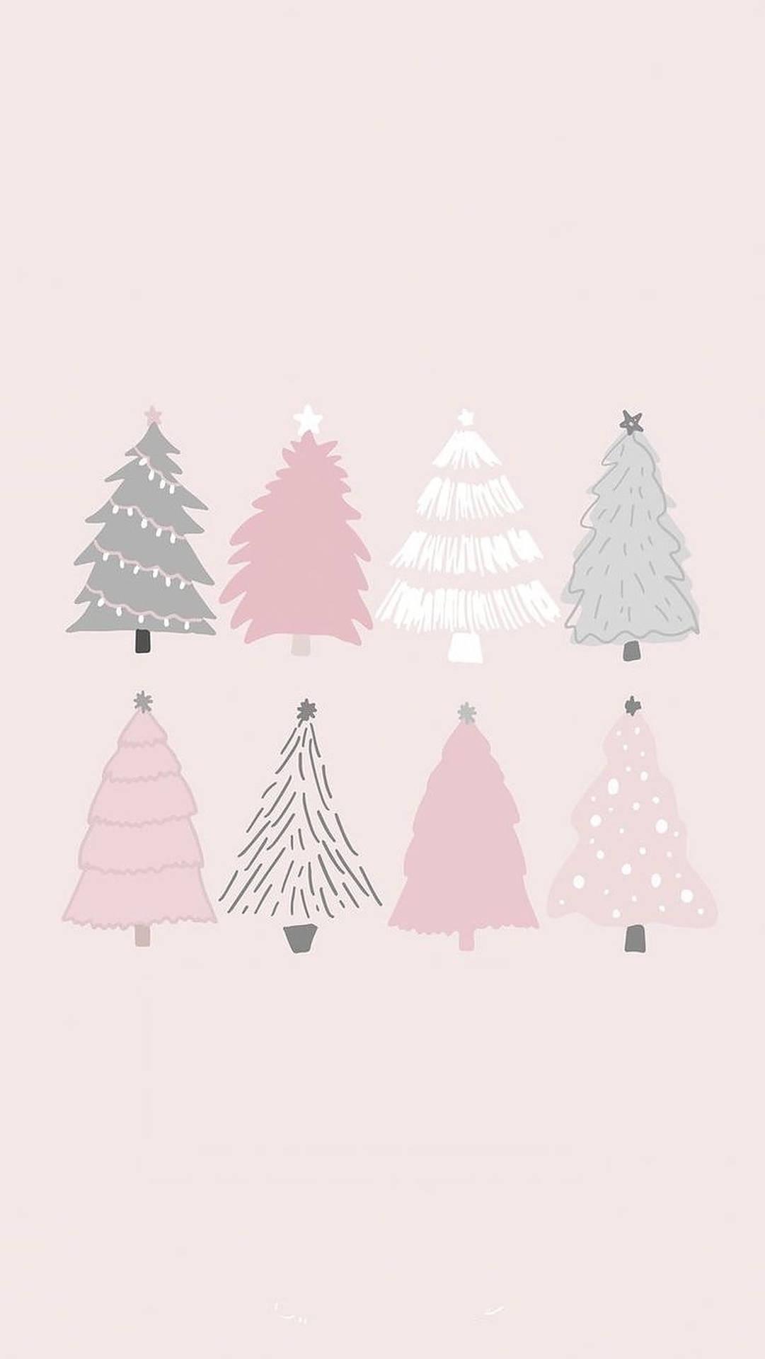 Download Cute Aesthetic Christmas Trees Wallpaper
