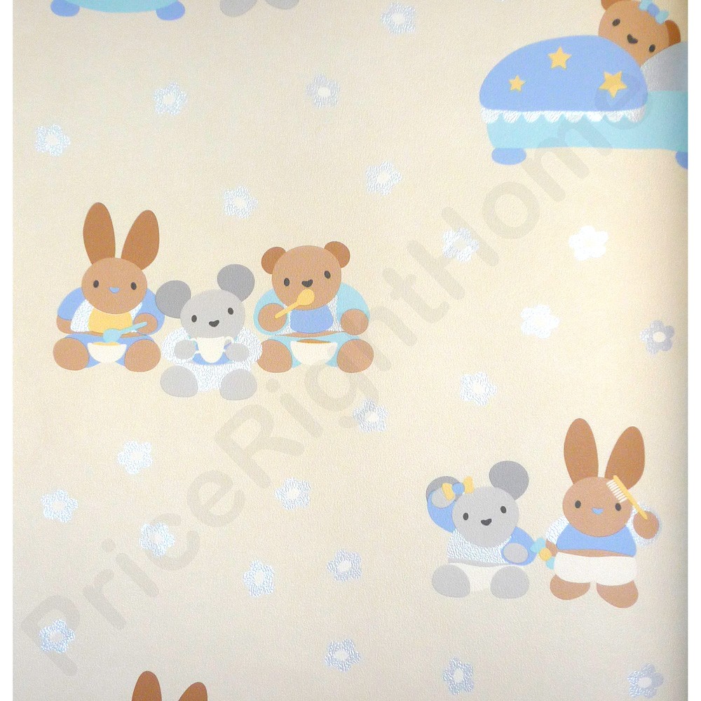 Wallpaper 5m High Quality Rabbit And Teddy Bear Themed
