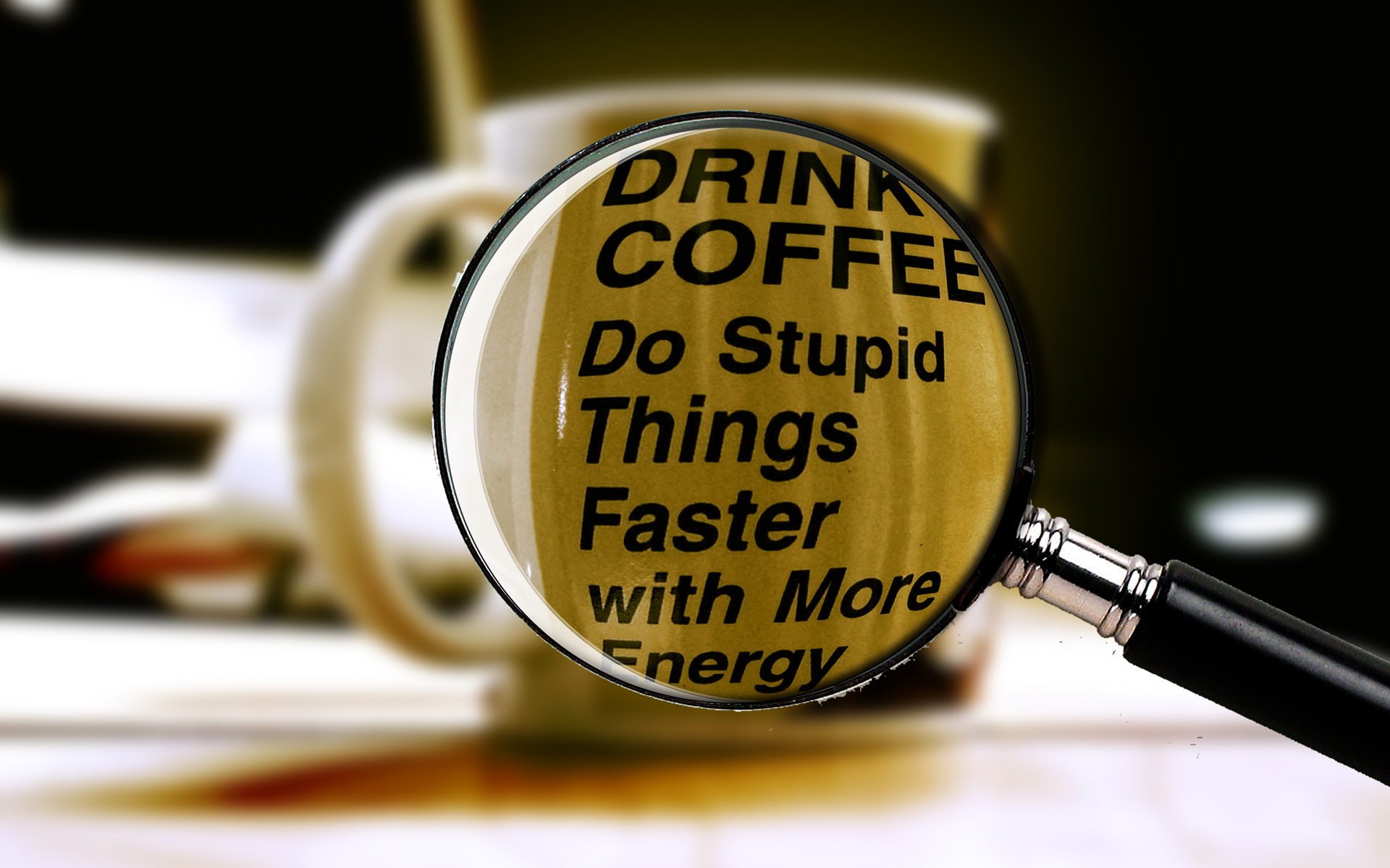 Coffee energy funny coffee cups drinks wallpaper 1920x1200 9178
