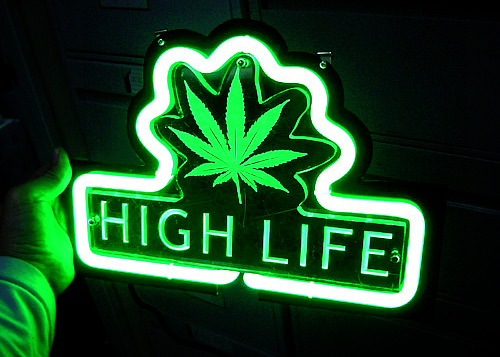 Lights Sign Light High Life Pot Leaf Weed
