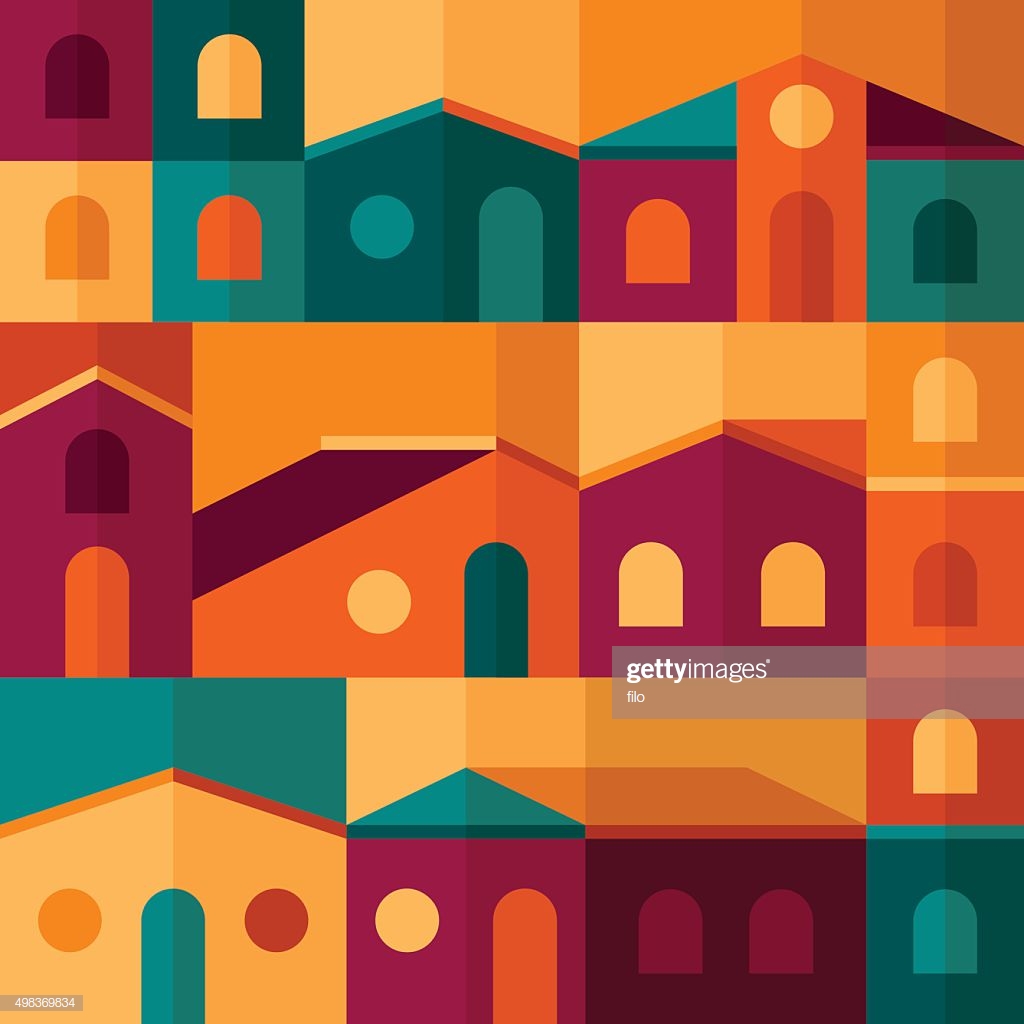 Abstract Houses And Buildings Background High Res Vector Graphic