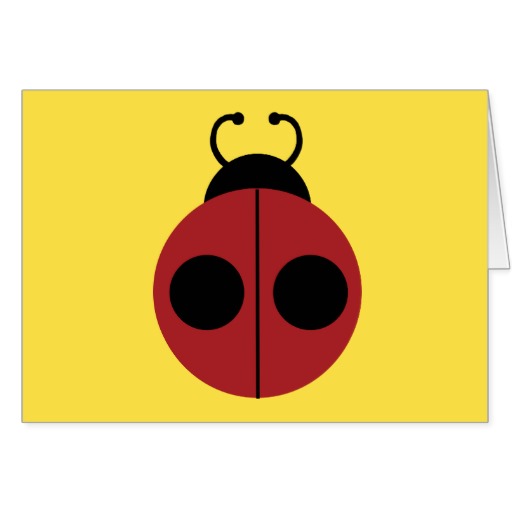 Cute Red Ladybug On Yellow Background Pattern Card