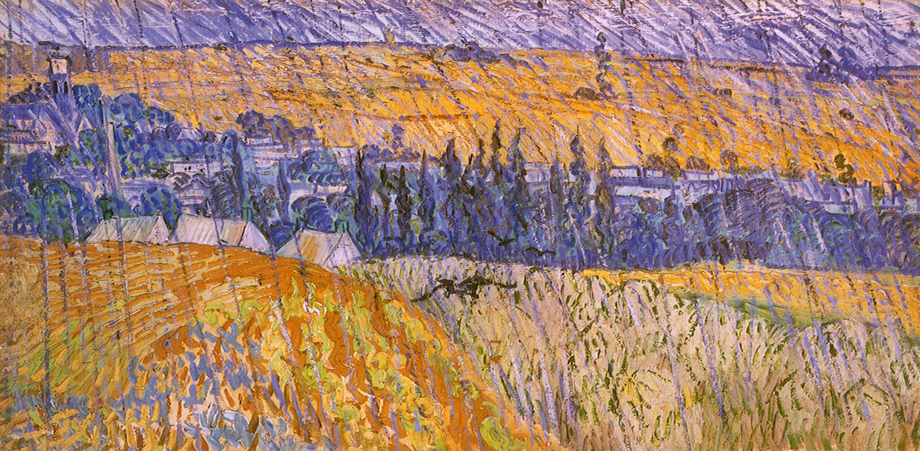 Landscape At Auvers In Rain Vincent Van Gogh Paintings