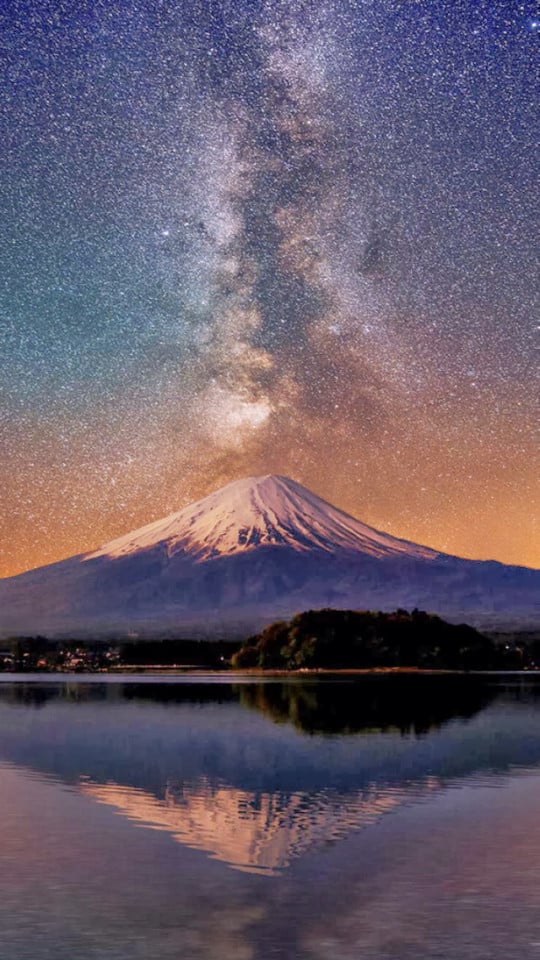 Mount Fuji Milky Way Wallpaper   Free iPhone Wallpapers