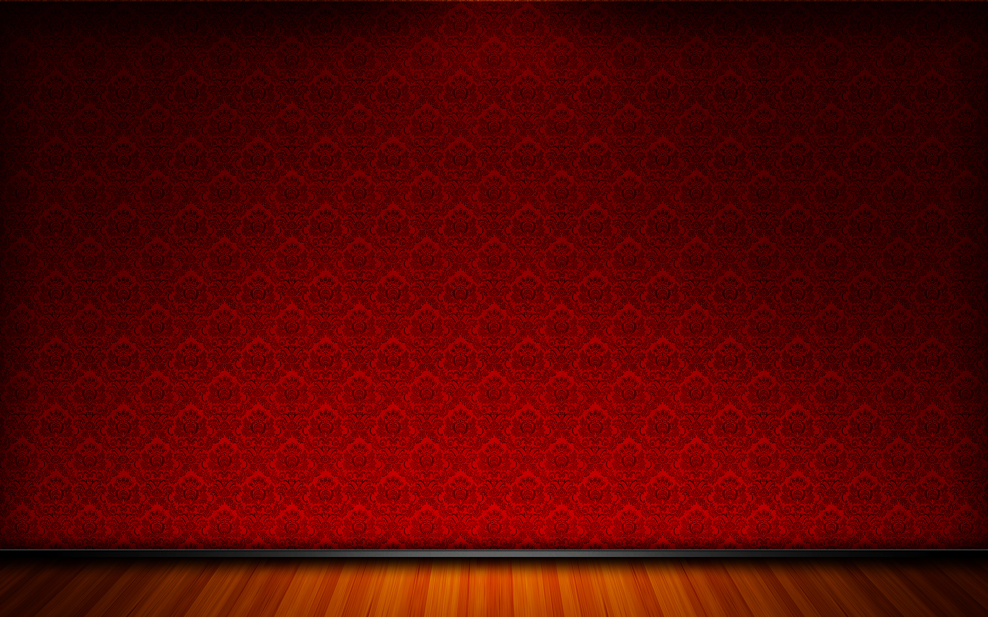 Classique Red Room Wallpaper Stock Photos