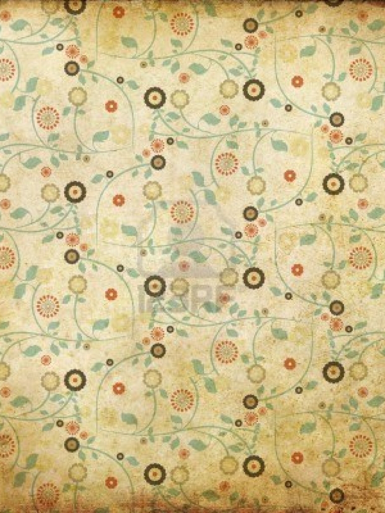 Background From Grunge Paper With Retro Pattern
