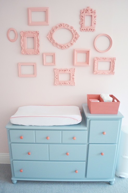 Aqua Blue Nursery With Changing Table Painted Sherwin Williams