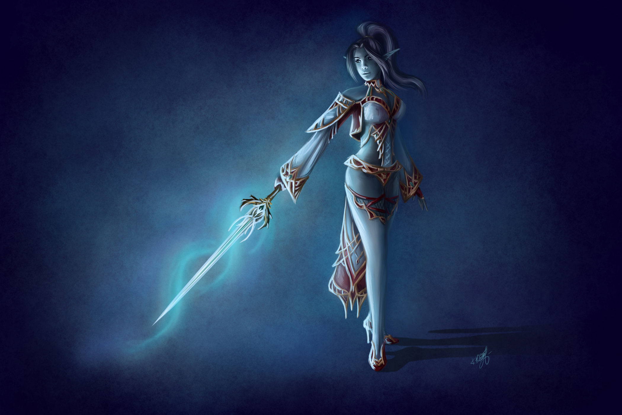 Lineage Dark Elf Fanart Wallpaper Teahub Io