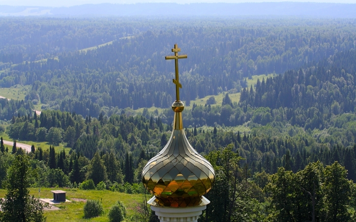 Orthodox Church Top orthodox church top churches forested trees