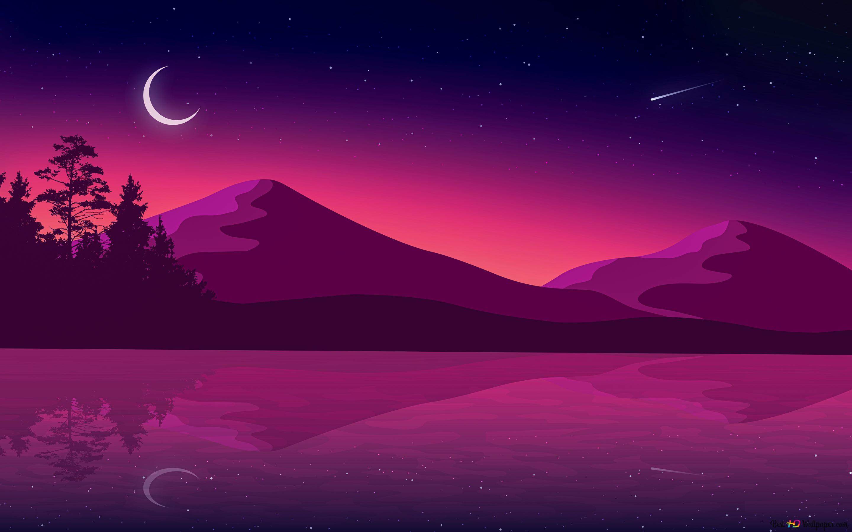 Illustration Of Half And Mountains 4k Wallpaper