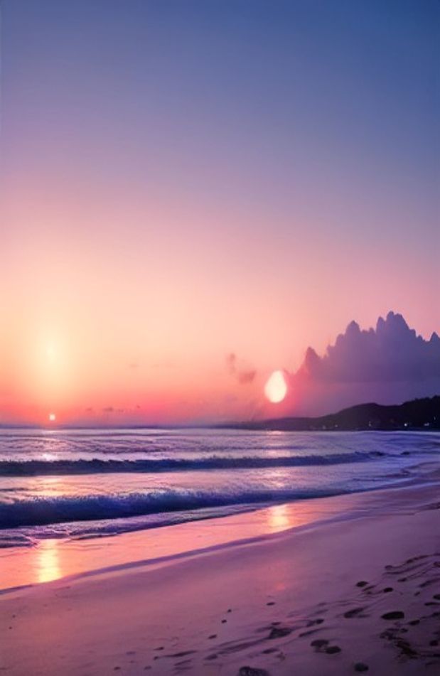 Pink Beach Sunset Wallpaper